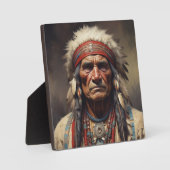 Plaque Photo Geronimo Portrait du chef guerrier indien (Recto)