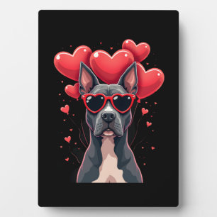 Plaque Photo Gif Funny Pitbull Cœur Saint-Valentin Papa Maman C
