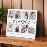 Plaque Photo Gift for Granny | Grandchildren Photo Collage<br><div class="desc">Send a beautiful personalized gift to your Granny that she'll cherish forever. Special personalized grandchildren photo collage plaque to display your special family photos and memories. Our design features a simple 8 photo collage grid design with "granny" in a beautiful handwritten black script style. Each photo is framed with a...</div>