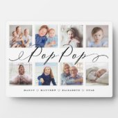 Plaque Photo Gift for Pop Pop | Grandchildren Photo Collage (Devant)