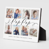 Plaque Photo Gift for Pop Pop | Grandchildren Photo Collage (Côté)