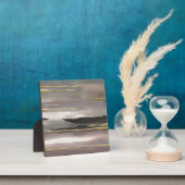 Plaque Photo Gilded Morning Fog II Gold Abstract (Insitu)