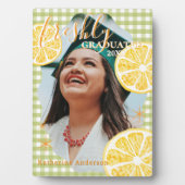 Plaque Photo Gingham Citron Diplômé Frais (Devant)