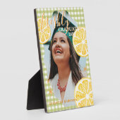 Plaque Photo Gingham Citron Diplômé Frais (Côté)