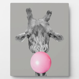 Plaque Photo giraffe bubble