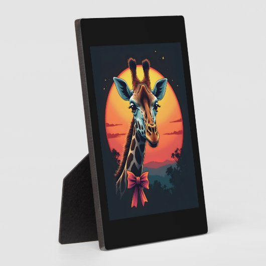 Plaque Photo Giraffe Neck Like a Rollercoaster Run Funny Retro (Côté)