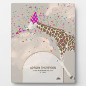 Plaque Photo Giraffe Partyr Safari Anniversaire Stat Nursery Ba (Devant)