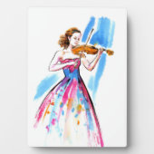 Plaque Photo Girl playing the violin (Devant)
