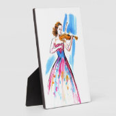 Plaque Photo Girl playing the violin (Côté)