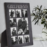 Plaque Photo Girlfriend Together Forever Photo Collage<br><div class="desc">Les souvenirs font les meilleurs cadeaux, les petites amies vont adorer cette plaque de collage photo réfléchie et moderne, pour la journée de la valentin, anniversaire, anniversaire et toute autre ocassion spéciale. La plaque comporte 9 photos, le texte modèle 'GIRLFRIEND, FOREVER Together', sur un arrière - plan à effet tableau...</div>