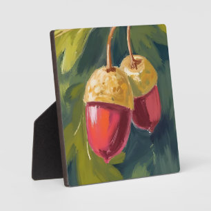 Plaque Photo Glands d'automne Aquarelle Automne Rouge Vert