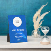 Plaque Photo Glowing Blue Leather Share Wifi Network (Côté)