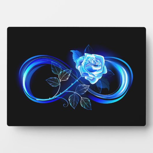 Plaque Photo Glowing infinity with blue rose (Devant)