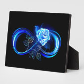 Plaque Photo Glowing infinity with blue rose (Côté)