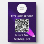 Plaque Photo Glowing Purple Leather Free Wifi Scan & QR Code (Devant)