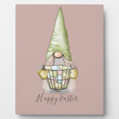 Plaque Photo Gnome fille mignonne avec oeufs Fêtes de Pâques (Devant)