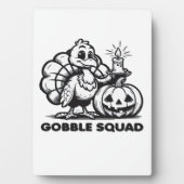 Plaque Photo Gobble Squad Funny Thanksgiving Turkey Design Fa (Devant)