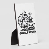 Plaque Photo Gobble Squad Funny Thanksgiving Turkey Design Fa (Côté)