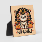 Plaque Photo Gobelet fourrure - Chat d'action de grâces mignonn (Recto)