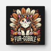 Plaque Photo Gobelet fourrure - Chat d'action de grâces mignonn (Devant)