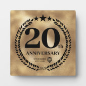 Plaque Photo Gold 20th Anniversary Business Logo Commemorative (Devant)