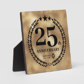 Plaque Photo Gold 25th Anniversary Business Logo Commemorative (Recto)