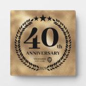 Plaque Photo Gold 40th Anniversary Logo d'entreprise Commémorat (Devant)