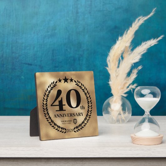 Plaque Photo Gold 40th Anniversary Logo d'entreprise Commémorat (Insitu)