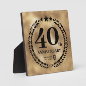 Plaque Photo Gold 40th Anniversary Logo d'entreprise Commémorat (Recto)