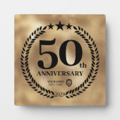 Plaque Photo Gold 50th Anniversary Business Logo Commemorative (Devant)