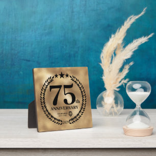 Plaque Photo Gold 75th Anniversary Logo d'entreprise Commémorat
