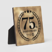 Plaque Photo Gold 75th Anniversary Logo d'entreprise Commémorat (Recto)