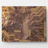 Plaque Photo Gold Cyber Circuit Board Tech Art Electronique (Devant)