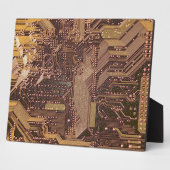 Plaque Photo Gold Cyber Circuit Board Tech Art Electronique (Côté)