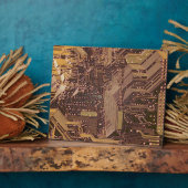 Plaque Photo Gold Cyber Circuit Board Tech Art Electronique (Côté)