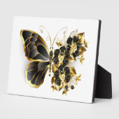 Plaque Photo Gold flower Butterfly with Black Orchid (Côté)