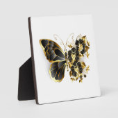 Plaque Photo Gold flower Butterfly with Black Orchid (Recto)