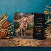 Plaque Photo Gold Foil Black Photo Pet Memorial (Côté)
