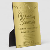Plaque Photo Gold Gradient & Filigree Elegant Wedding Welcome (Côté)