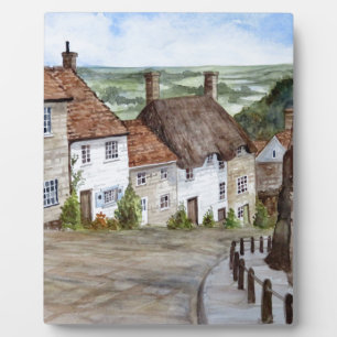 Plaque Photo Gold Hill, Shaftesbury, Dorset Watercolor Painting