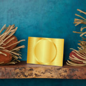 Plaque Photo Gold Look Elegant Ajouter votre texte Monogramme M (Côté)