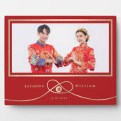 Plaque Photo Gold noeud double bonheur Mariage chinois Photo (Devant)