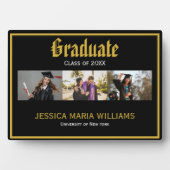 Plaque Photo Gold Script Name School Collage photo Graduation (Devant)