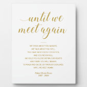 Plaque Photo Gold Until We Meet Again Memorial Poem with Name (Devant)