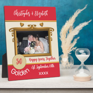 Plaque Photo Golden 50 ans anniversaire ajouter des noms photo 