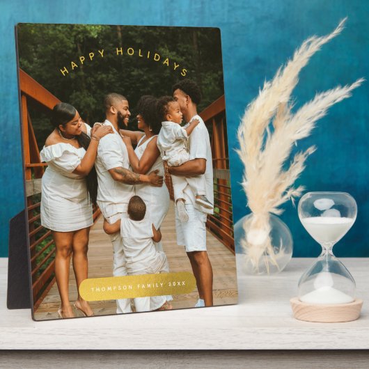 Plaque Photo Golden Custom Photo Famille Noël (Côté)