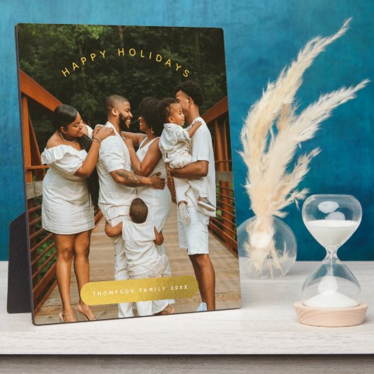 Plaque Photo Golden Custom Photo Famille Noël (Côté)