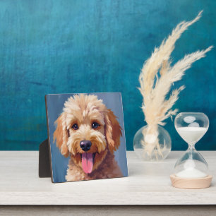Plaque Photo Golden Doodle Peinture aquarelle de chien animal
