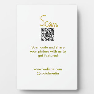 Plaque Photo Golden Scan QR code parties scintillant simple élé