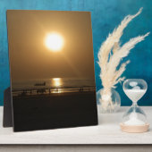 Plaque Photo Golden Summer Sunset Réflexion sur la plage (Côté)